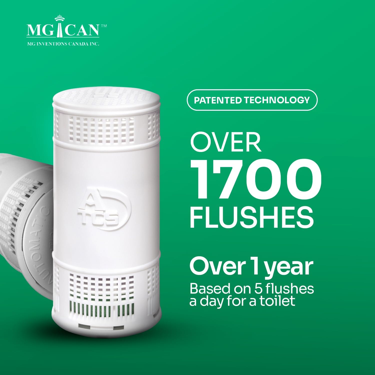MGICAN Patented Automatic Toilet Cleaning System(ATCS) | Non-Toxic | Bleach Free & Long-Lasting |