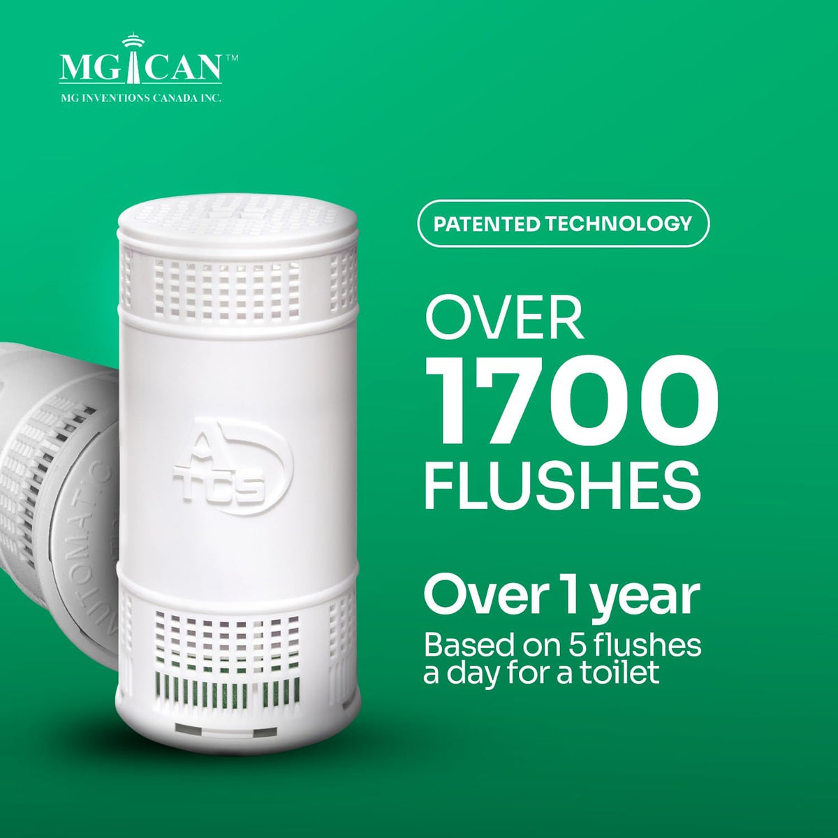 MGICAN Patented Automatic Toilet Cleaning System(ATCS) | Non-Toxic | Bleach Free & Long-Lasting |