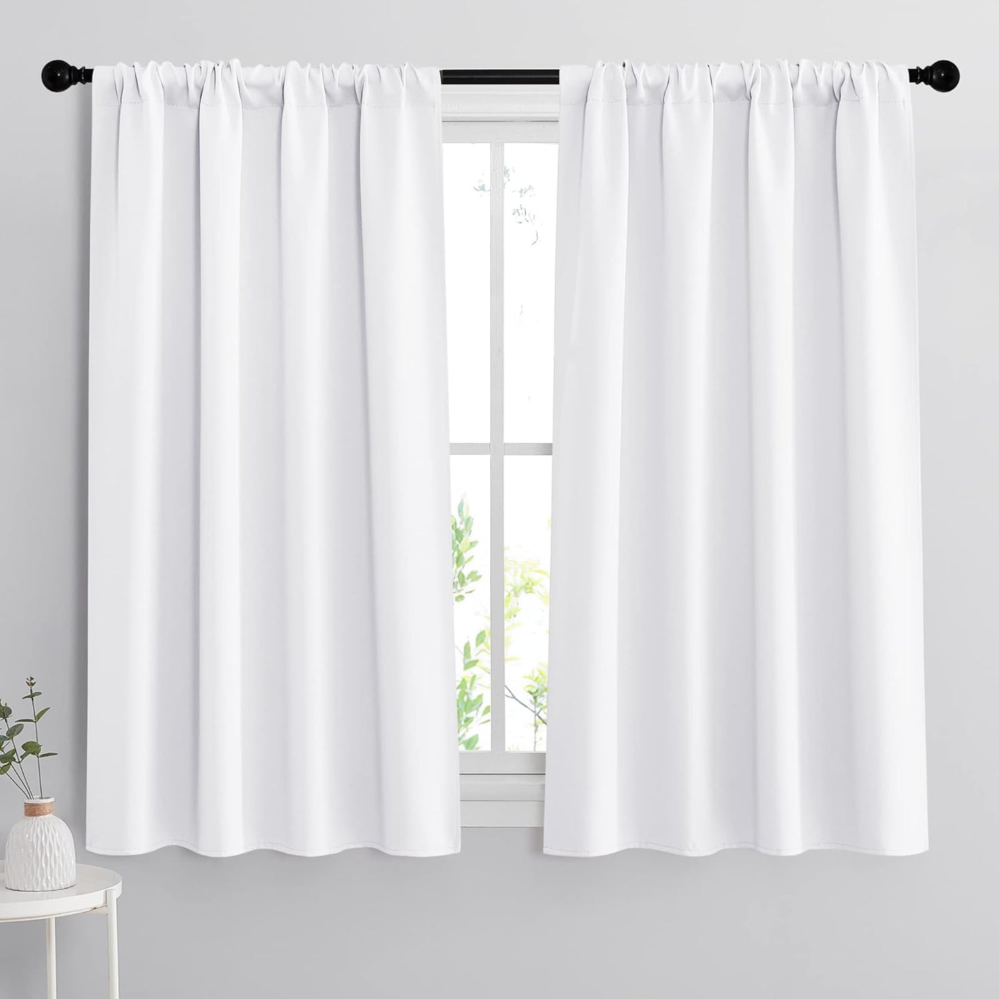 RYB HOME Room Darkening Curtains - Rod Pocket Half Light Block Drapes Window Shades for Bedroom