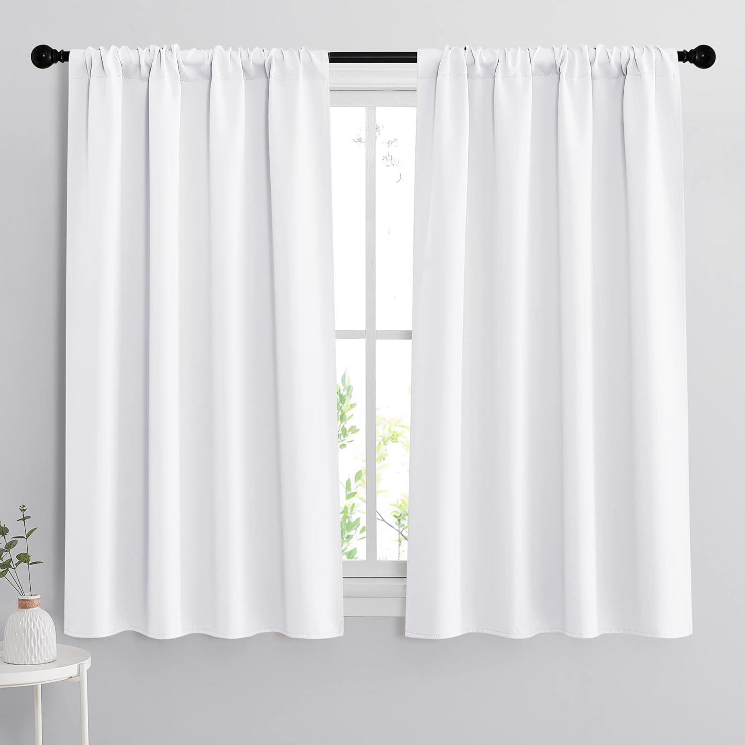 RYB HOME Room Darkening Curtains - Rod Pocket Half Light Block Drapes Window Shades for Bedroom