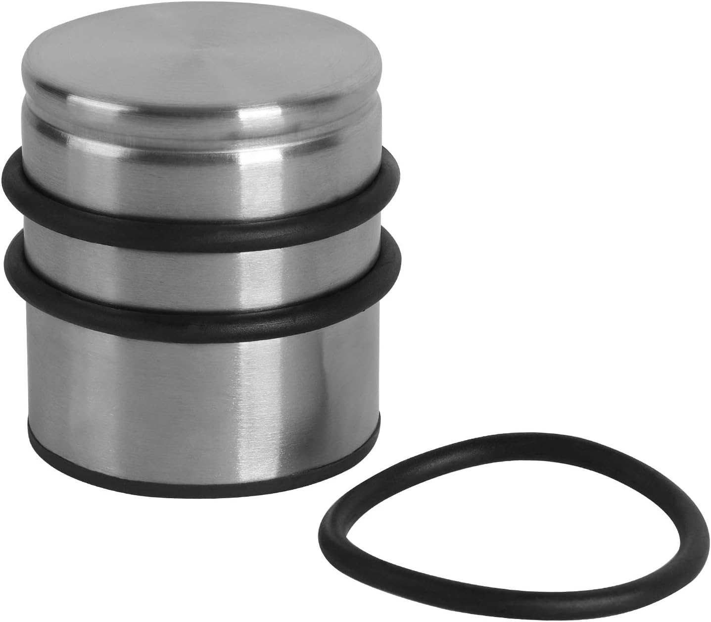 KINJOEK Heavy Weight Door Stopper, No DrillStainless Steel Door Stop with Protective Rubber Bands