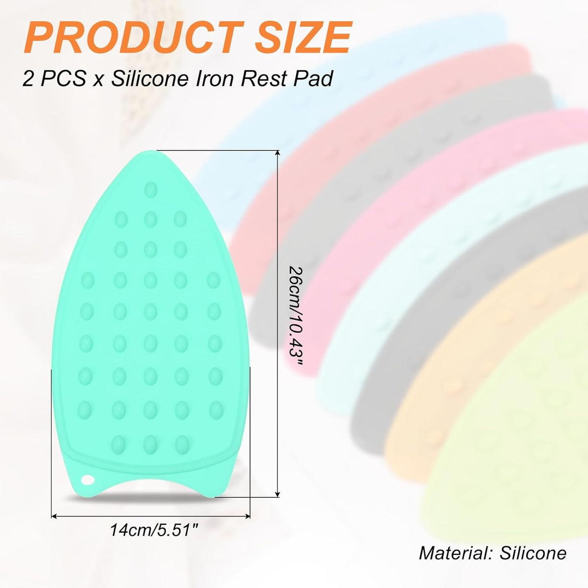 PATIKIL Silicone Iron Rest Pad, 2 Pcs Multipurpose Hot Heat Resistant Iron Rest Plate Protective