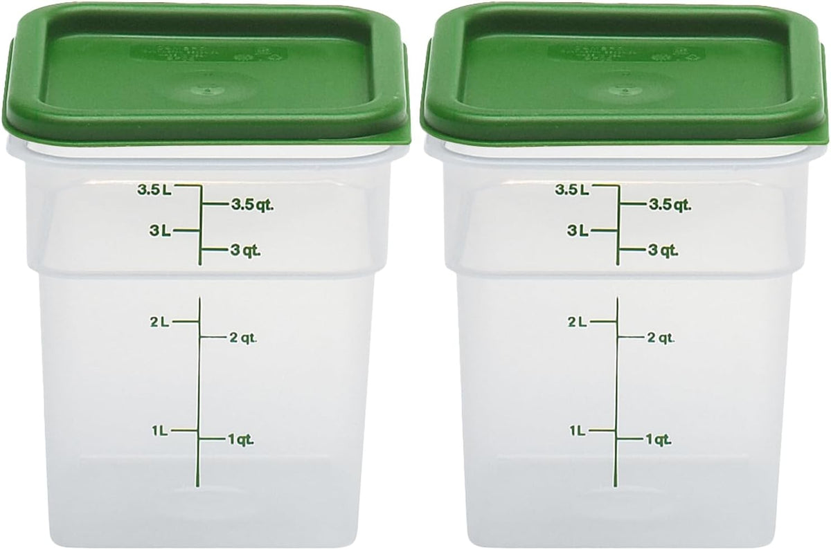 Cambro Food Storage Container with Lid (Microwave Safe and BPA-Free) - 2 Pack - Classic Series