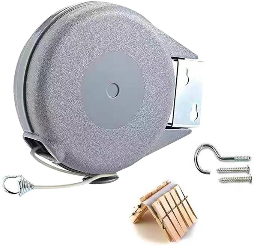 Retractable Clothesline Used to Outdoor，39 feet(12 Meters) PVC Line Retracting，Including 12 pcs
