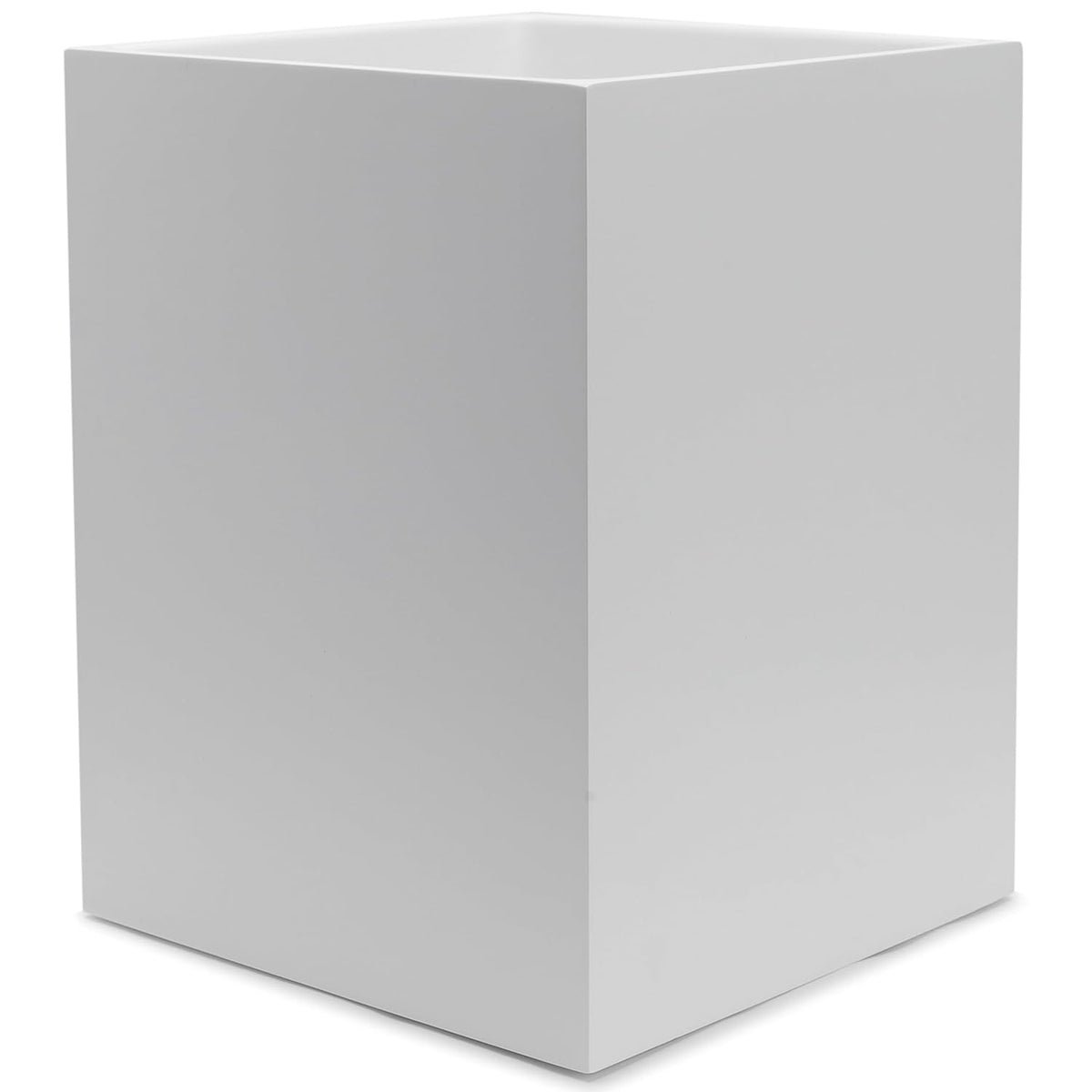 Matte White Square Small Trash Can, 2 Gallons / 7.5L Garbage Can, Waste Basket for Home, Bathrooms