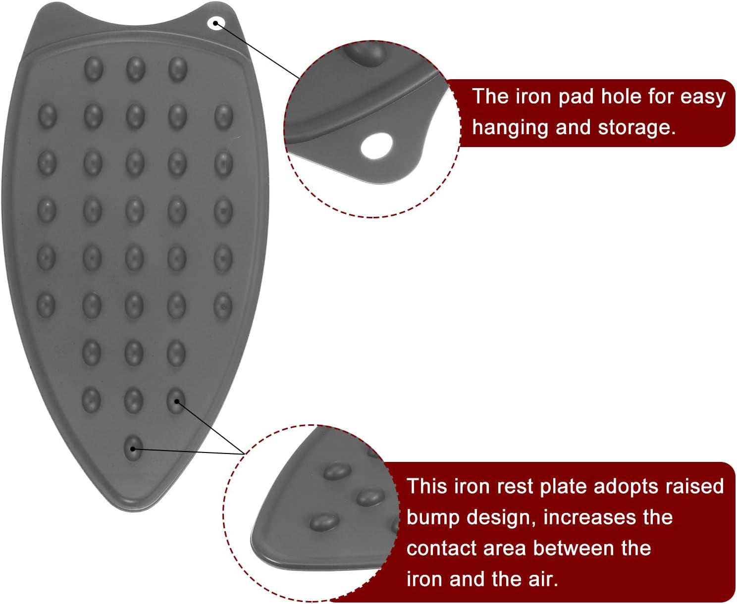 HARFINGTON Silicone Iron Rest Pad, Multipurpose Iron Hot Resistant Mat Iron Rest Plate for Ironing