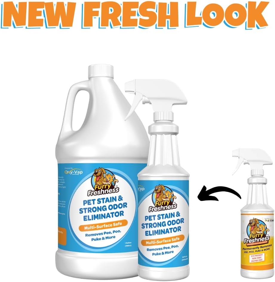 FurryFreshness Extra Strength Cat or Dog Pee Stain & Permanent Odor Remover + Smell Eliminator