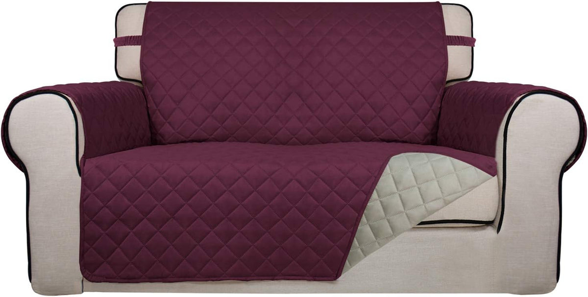 PureFit Reversible Quilted Sofa Cover, Water Resistant Medium Slipcover Furniture Protector