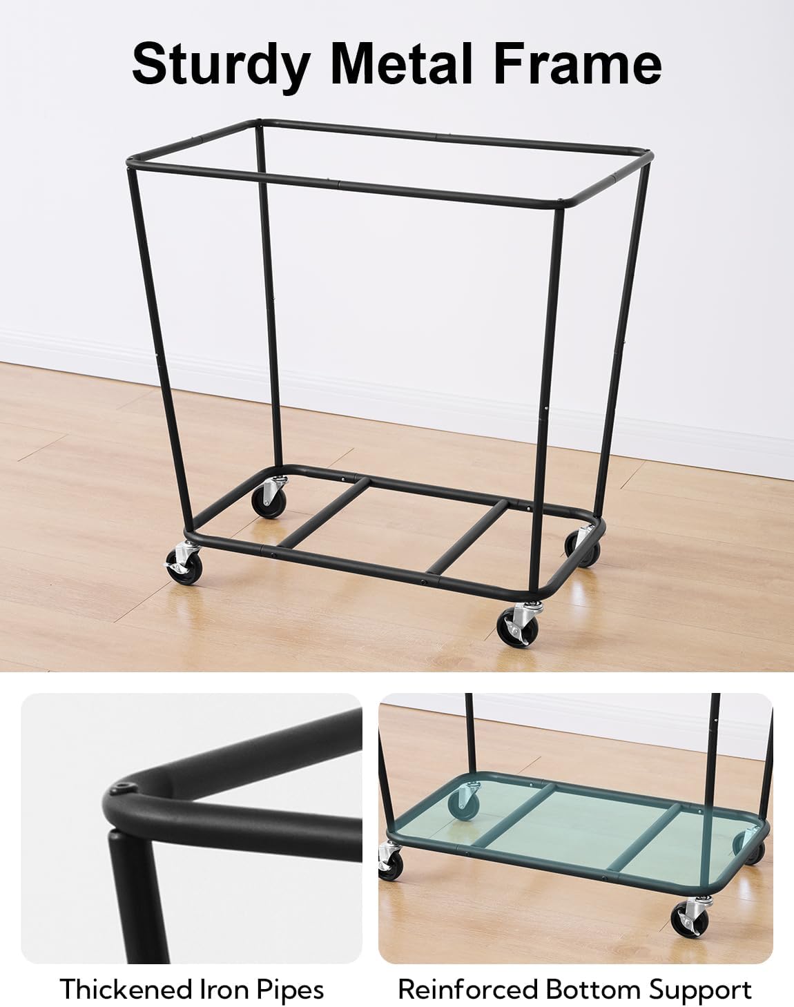 StorageWorks 320L Laundry Basket with Wheels, Extra Large Rolling Hampers for Clothing Organizer