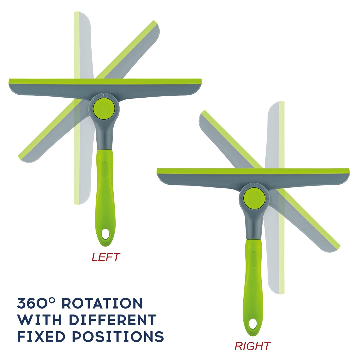 DSV Standard 10" Heavy Duty Green, Grey Window Cleaning Squeegee, Handheld Squeegee for Glass