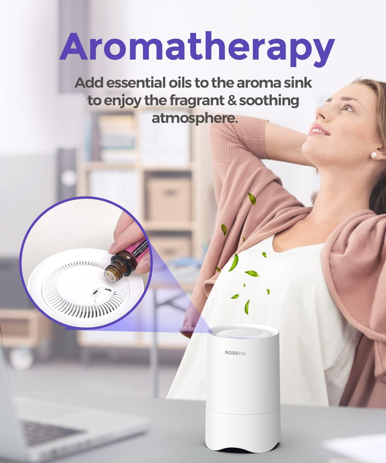 Small Air Purifier for Home Bedroom, Personal Desk Mini Air Purifier, Room Hepa Air Purifier