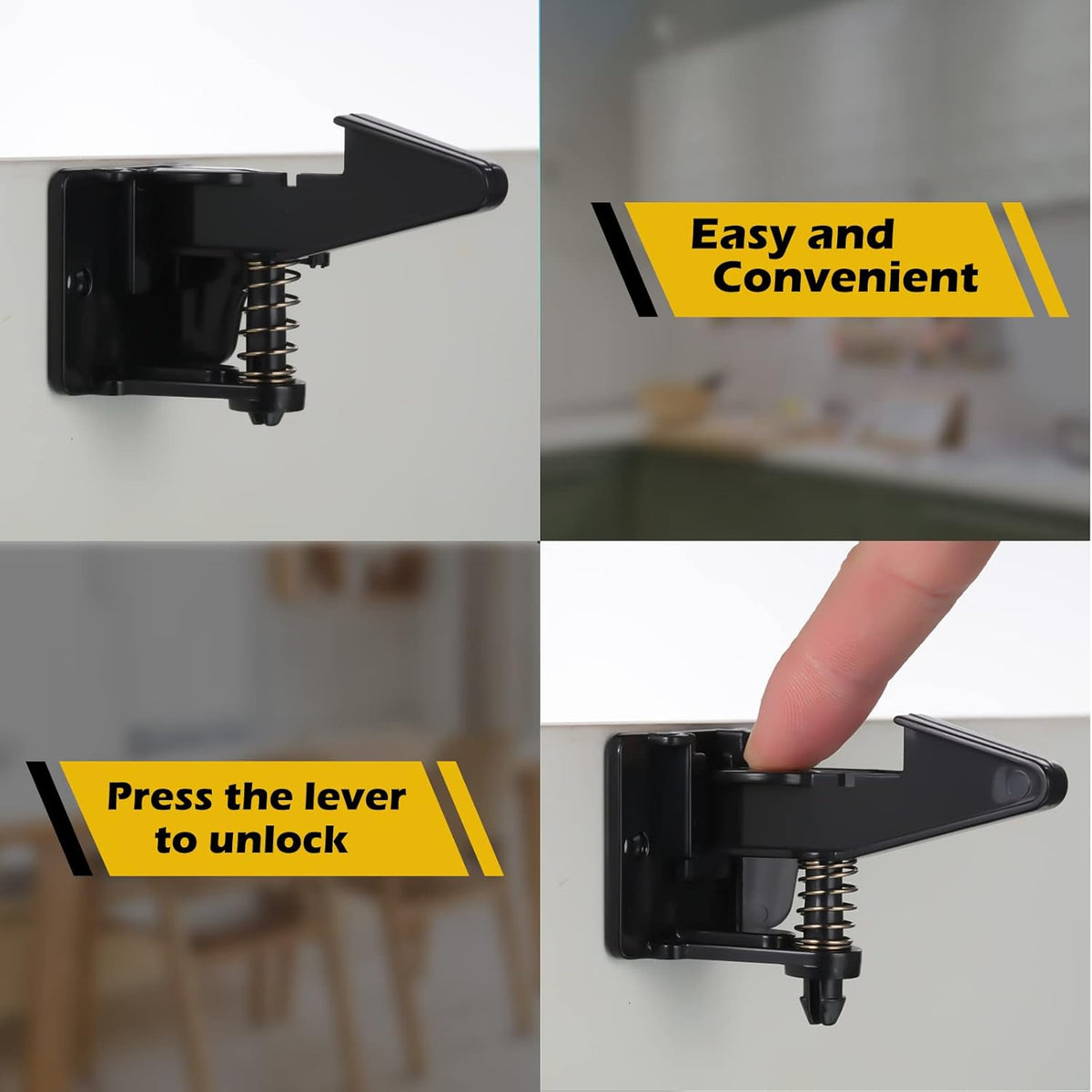 Tuanse 30 Pcs Cabinet Locks Invisible Safety Drawer Latches with Screws Self Adhesive Cabinet