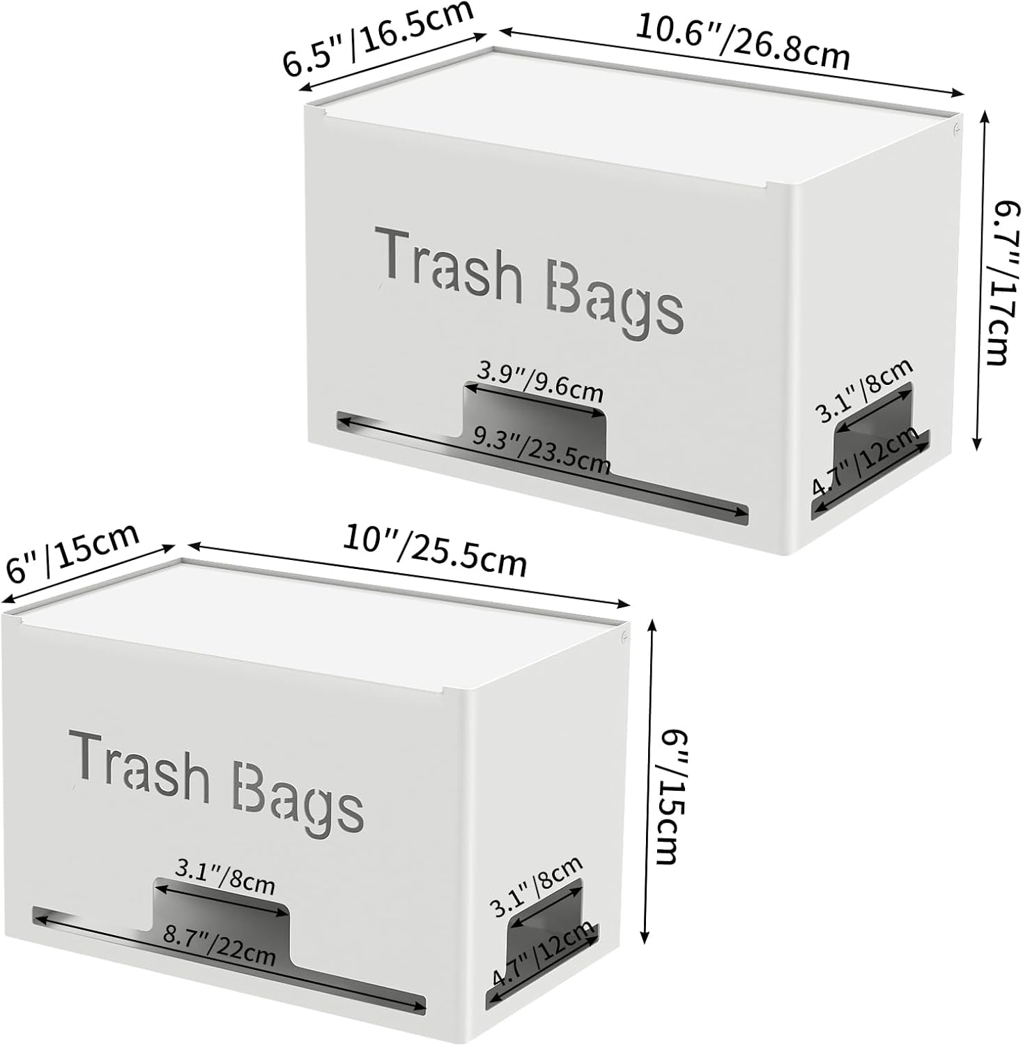 2-Pack Trash Bag Holder Dispenser, Stackable Garbage Bag Dispenser, Extra Large Trash Organizer for