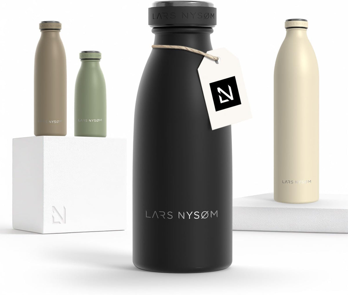 LARS NYSØM Stainless Steel Insulated Water Bottle 12oz 17oz 25oz 34oz 51oz | Insulated Thermo Flask
