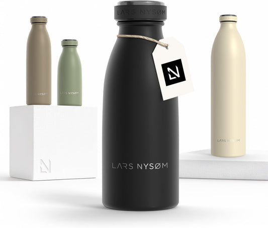 LARS NYSØM Stainless Steel Insulated Water Bottle 12oz 17oz 25oz 34oz 51oz | Insulated Thermo Flask