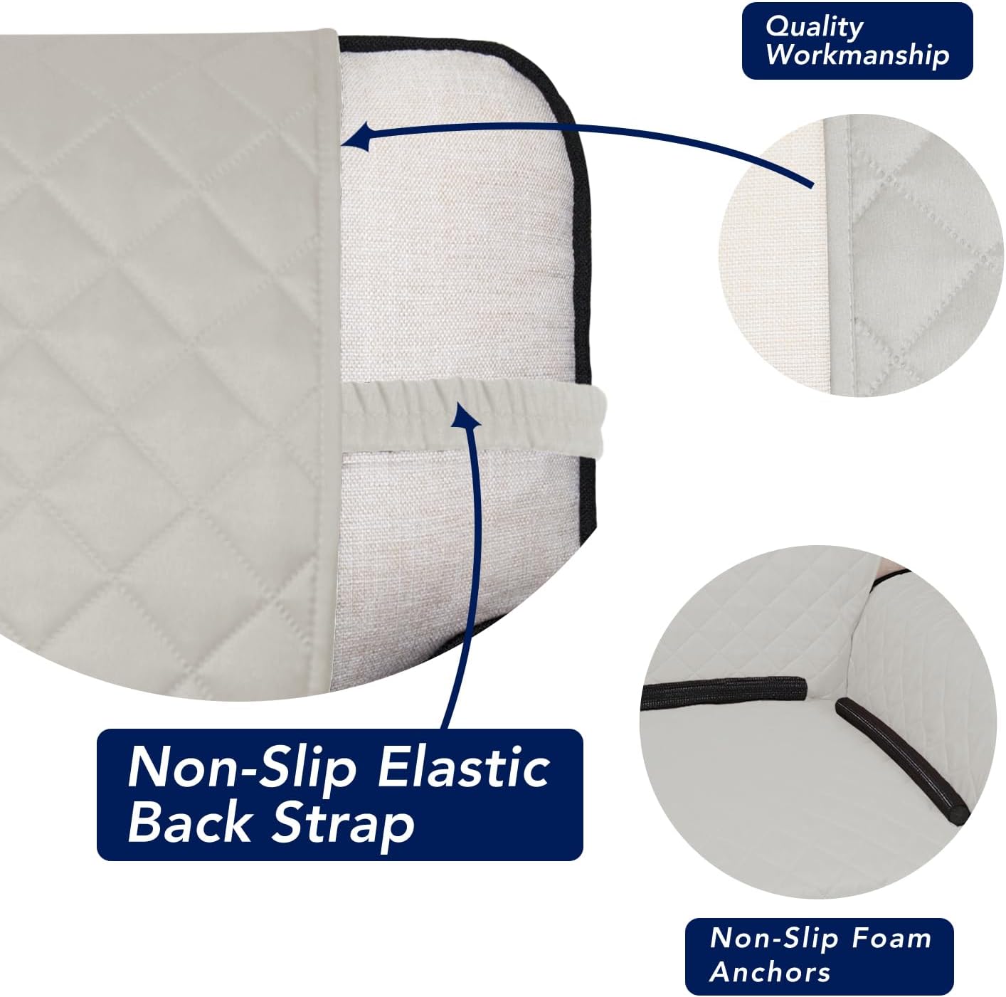 PureFit Reversible Quilted Sofa Cover, Water Resistant Slipcover Furniture Protector, Washable