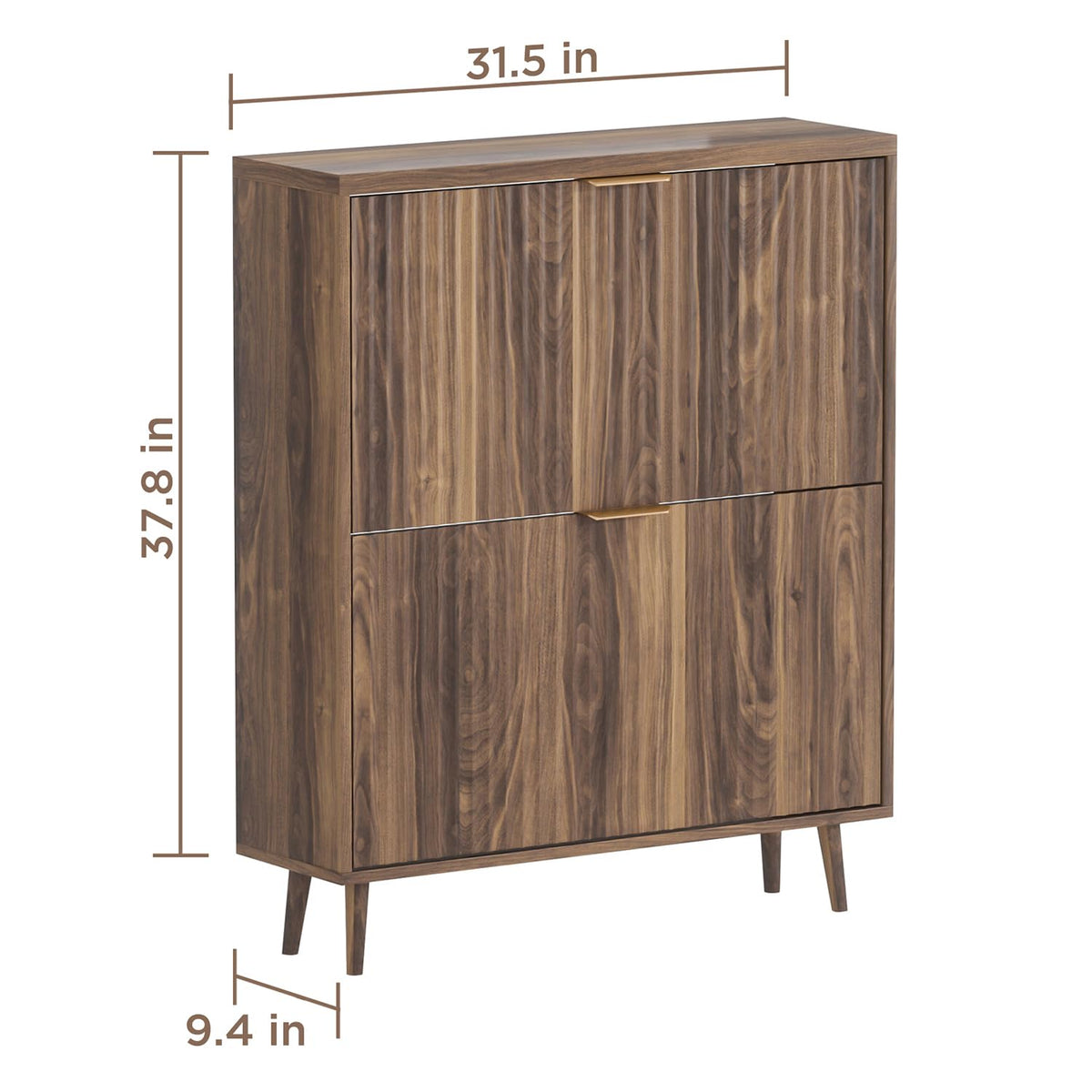 QIVOMIX Shoe Cabinet Storage, Modern Freestanding Organizer with 2 Flip Drawers – view 2