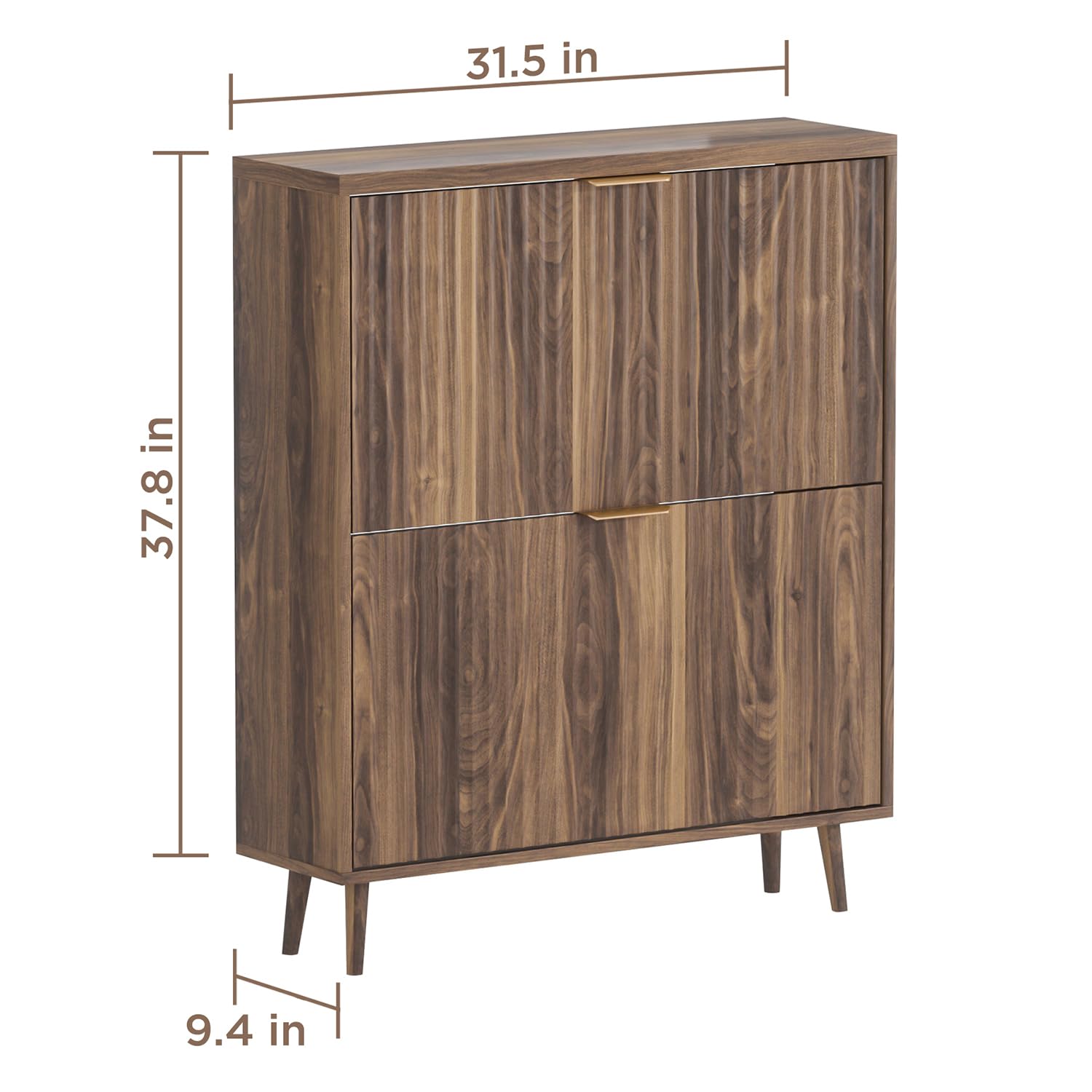 QIVOMIX Shoe Cabinet Storage, Modern Freestanding Organizer with 2 Flip Drawers – view 2