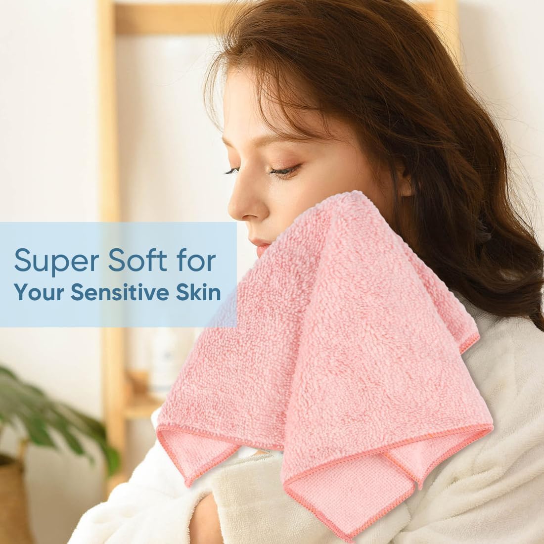 HOMEXCEL Microfiber Washcloths 12 Pack, Highly Absorbent and Soft Face Towel, Multi-Purpose Wash