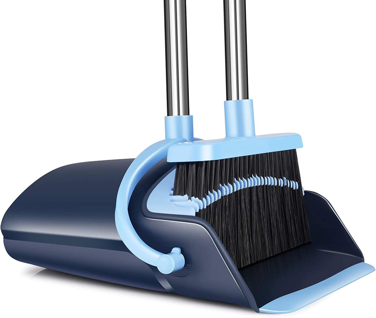 Broom and Dustpan Set for Home 2025 Indoor Outdoor Broom with Dustpan Combo Set Upright Dust Pans