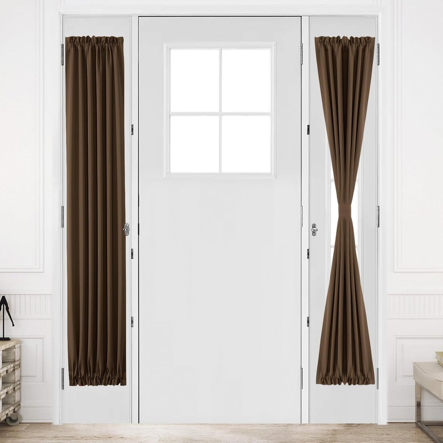 DWCN French Door Curtains – Rod Pocket Thermal Blackout Curtain for Doors with Glass Window