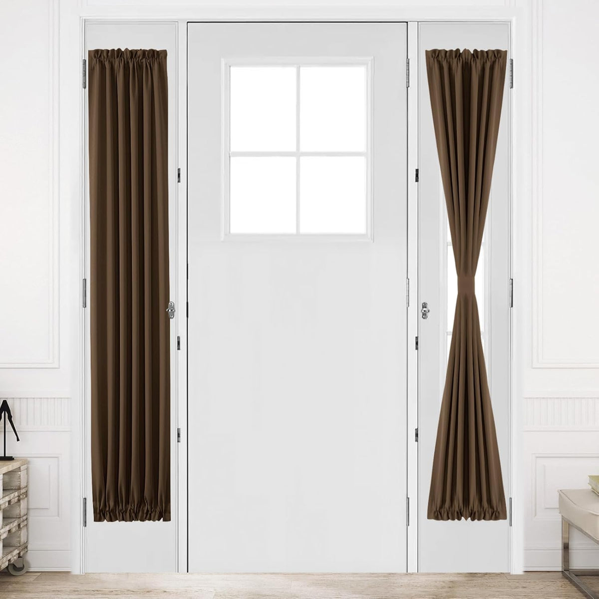DWCN French Door Curtains – Rod Pocket Thermal Blackout Curtain for Doors with Glass Window