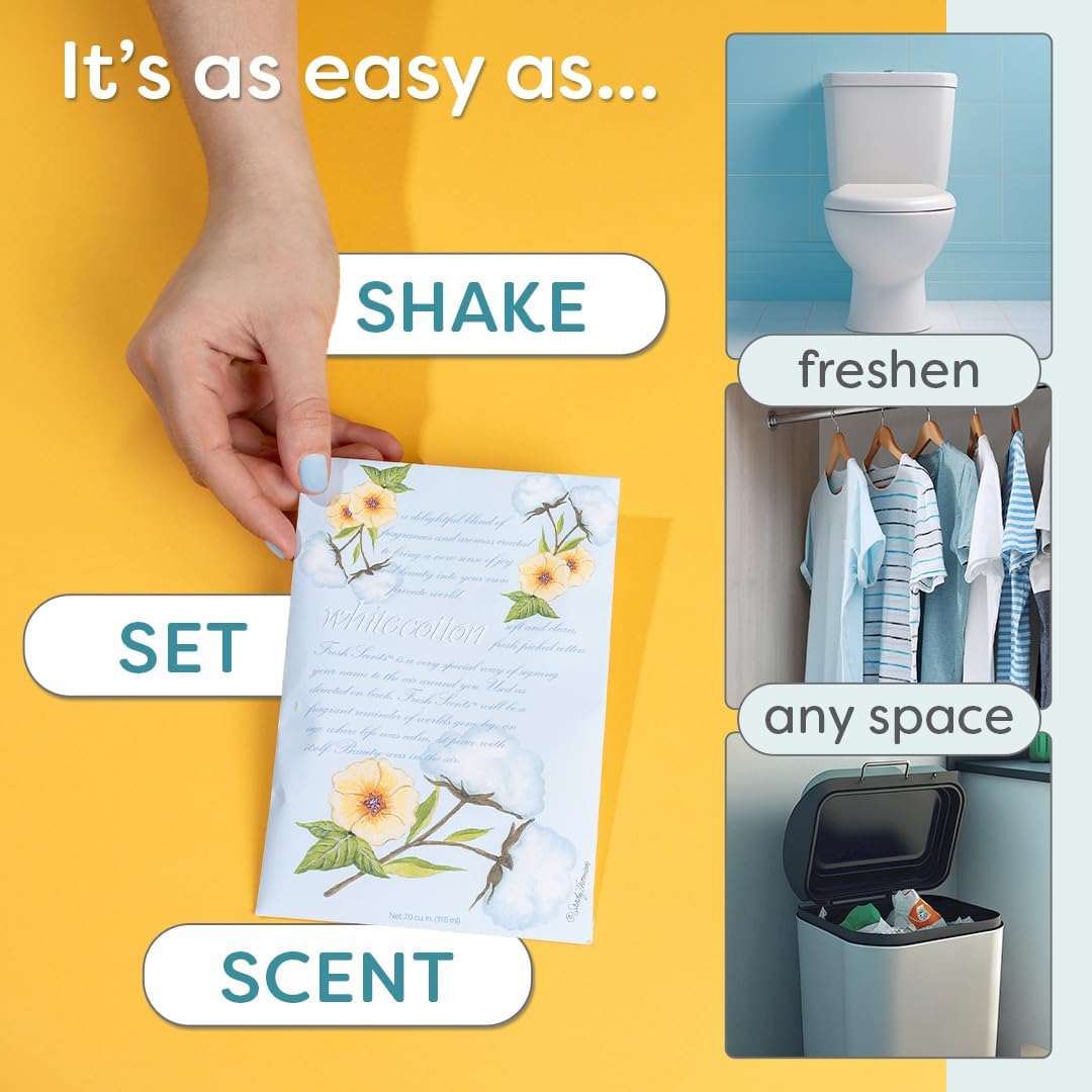 WILLOWBROOK | Fresh Scents Scented Sachet Packet | White Cotton | Air Freshener Bags for Drawers