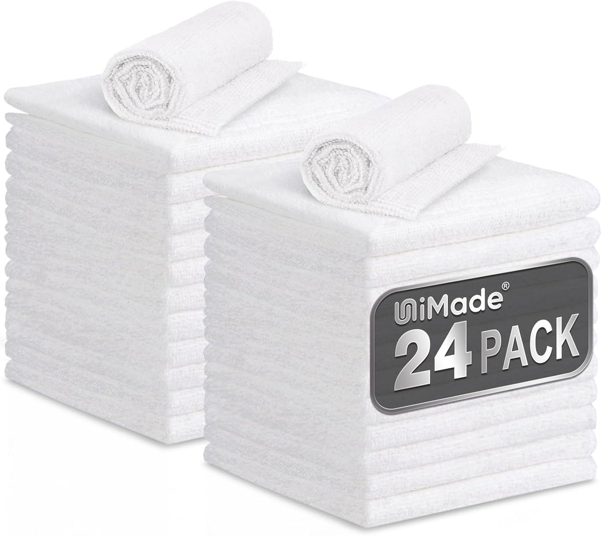 Microfiber Cleaning Cloth, 24 Pack Soft Towel for Cars Bulk Shop Towels Absorbent Car Wash Rags for