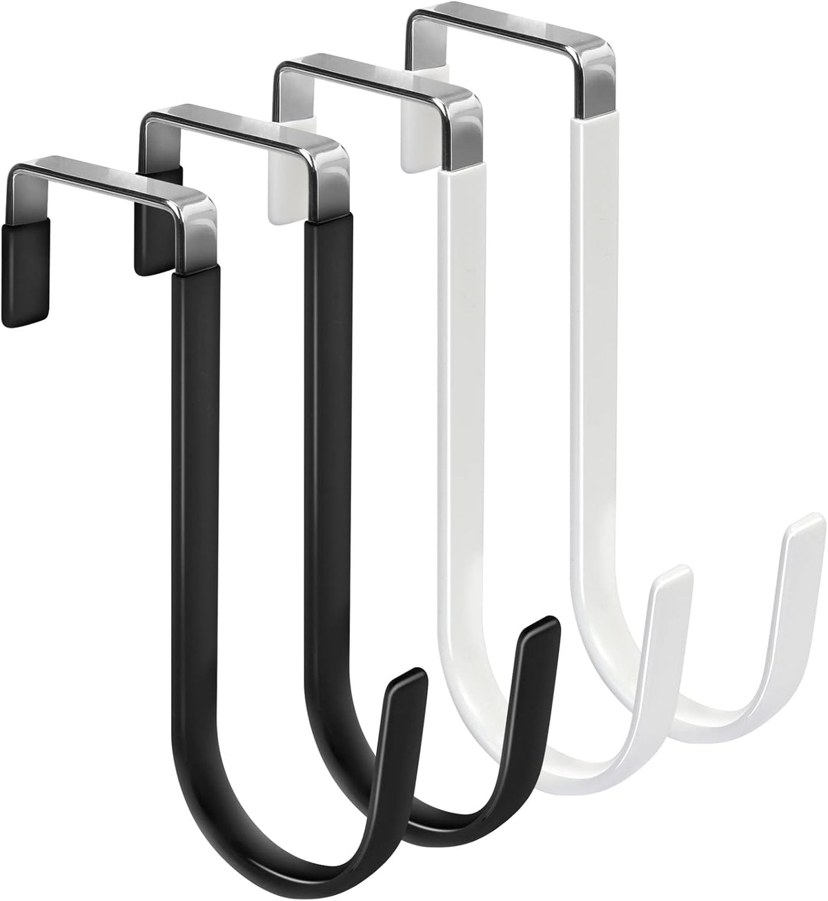 FYY Over The Door Hooks, 4 Pack Door Hangers Hooks with Rubber Prevent Scratches Heavy Duty