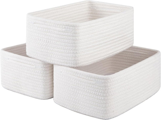 3 Pack Small Storage Baskets for Organizing, Cute Woven Decorative Gift Baskets for Shelves, Mini