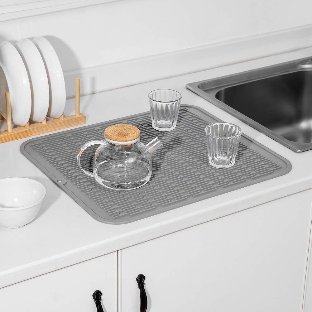 Silicone Dish Drying Mat for Multiple Usage,Easy clean,Eco-friendly,Heat-resistant Silicone Mat for
