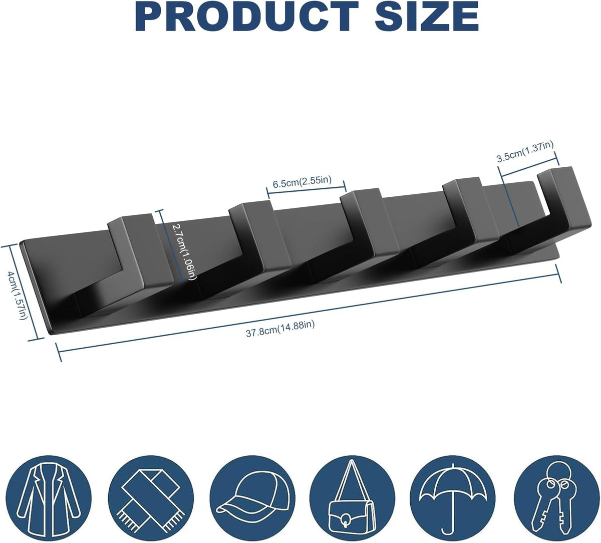 PMMASTO Coat Rack Wall Mount, Coat Hooks Wall Hooks for Hanging, Stainless Steel Coat Hanger Towel