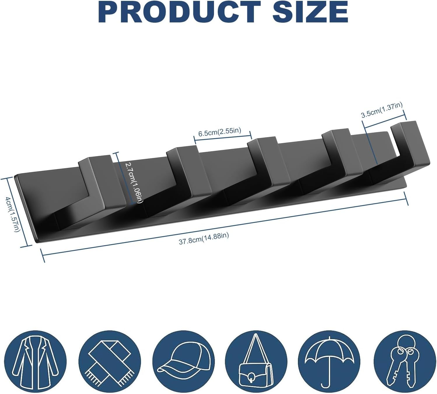 PMMASTO Coat Rack Wall Mount, Coat Hooks Wall Hooks for Hanging, Stainless Steel Coat Hanger Towel