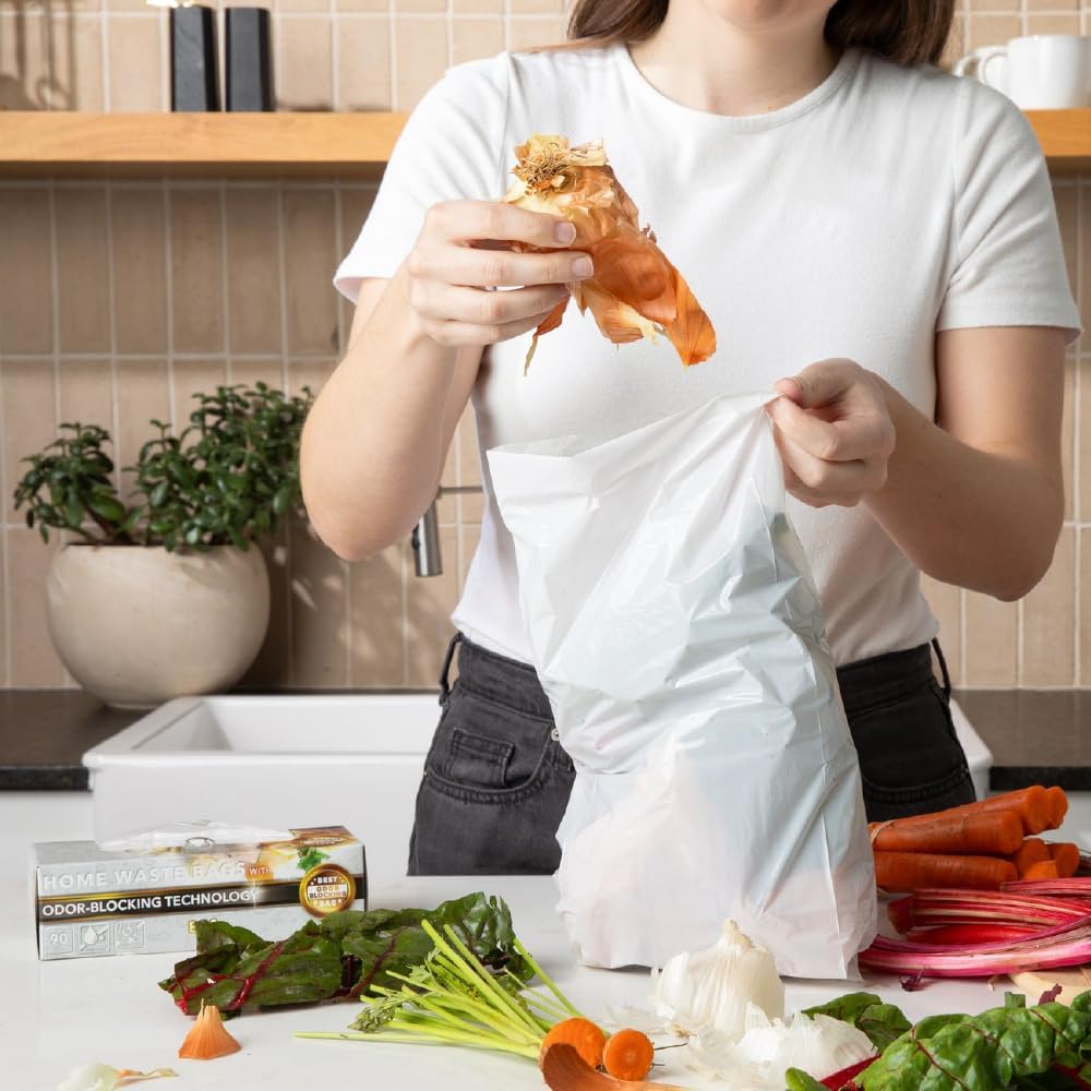 BOS Odor-Sealing Kitchen, Home & Food Small Trash Bags for Waste- Disposable Bags - Scent & Smell