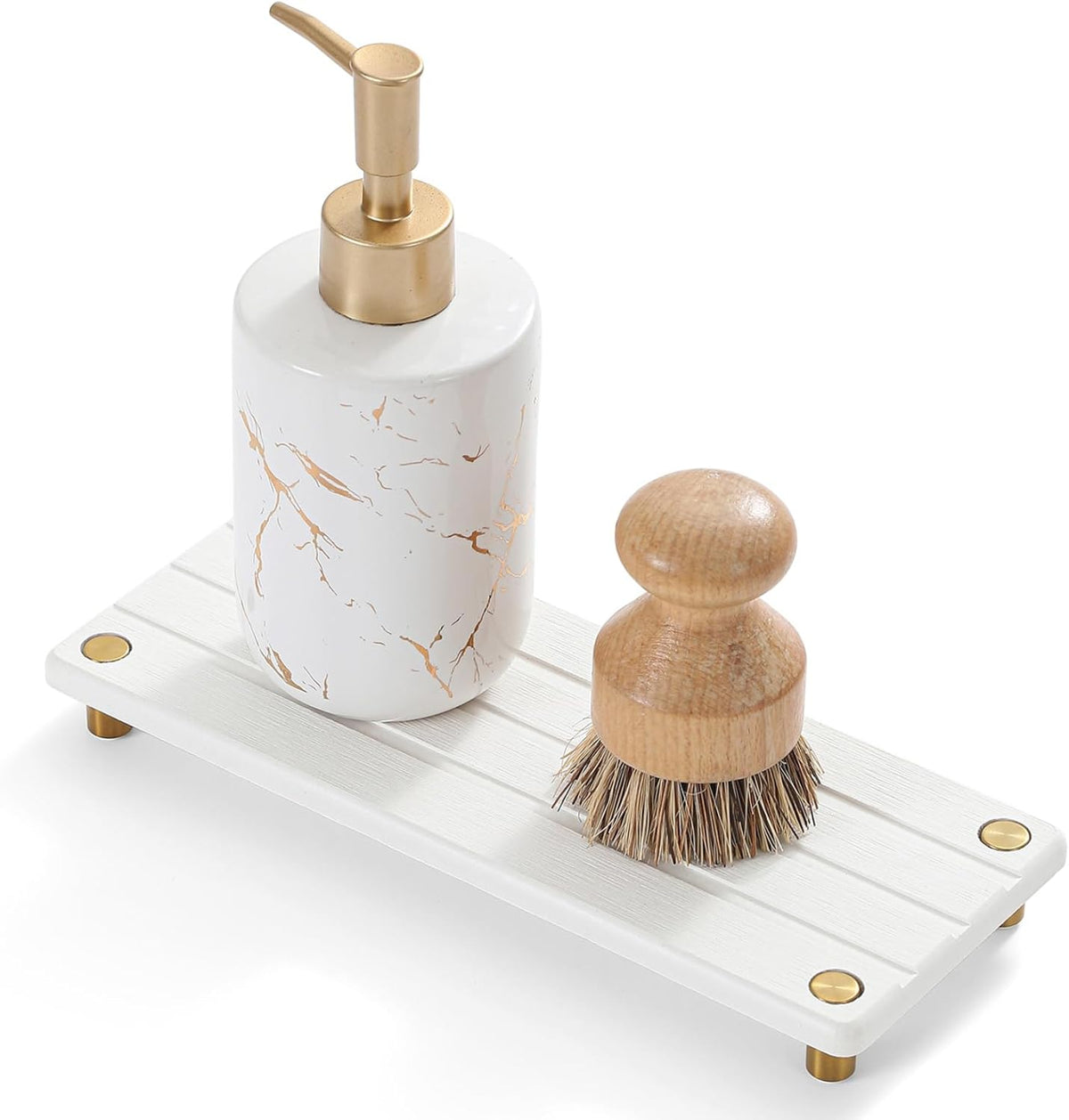 Instant Dry Sink Caddy Kitchen Sink Organizer, Quick Drying Diatomaceous Earth Stone Sink Tray