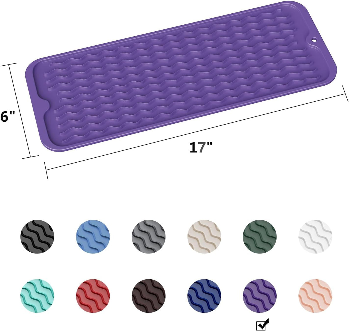 ZLR Silicone Dish Drying Mat for Kitchen Counter, Eco-Friendly Fast Dry Dish Mat, Easy Clean Multi