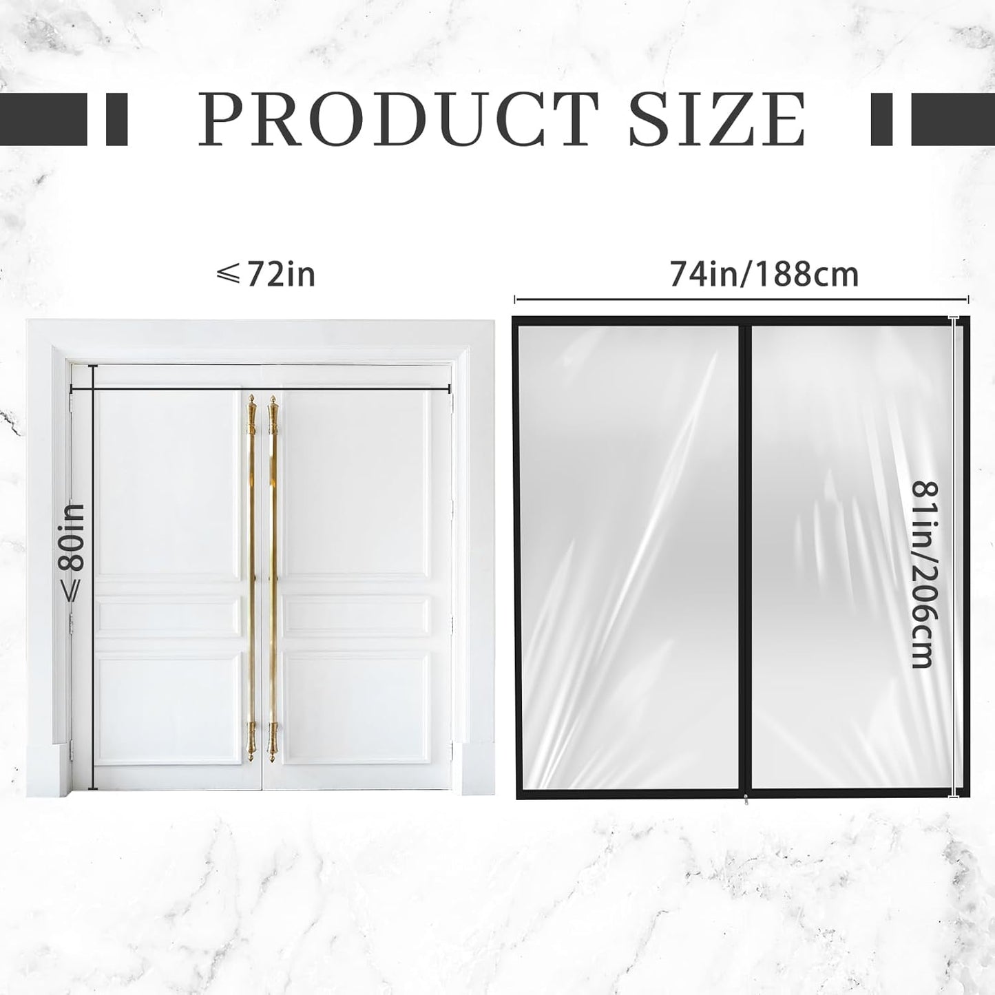 Amylove Zipper 72 x 80 Inch Dust Barrier Door Kit Construction Door Barrier 6 x 6.7 ft Reusable