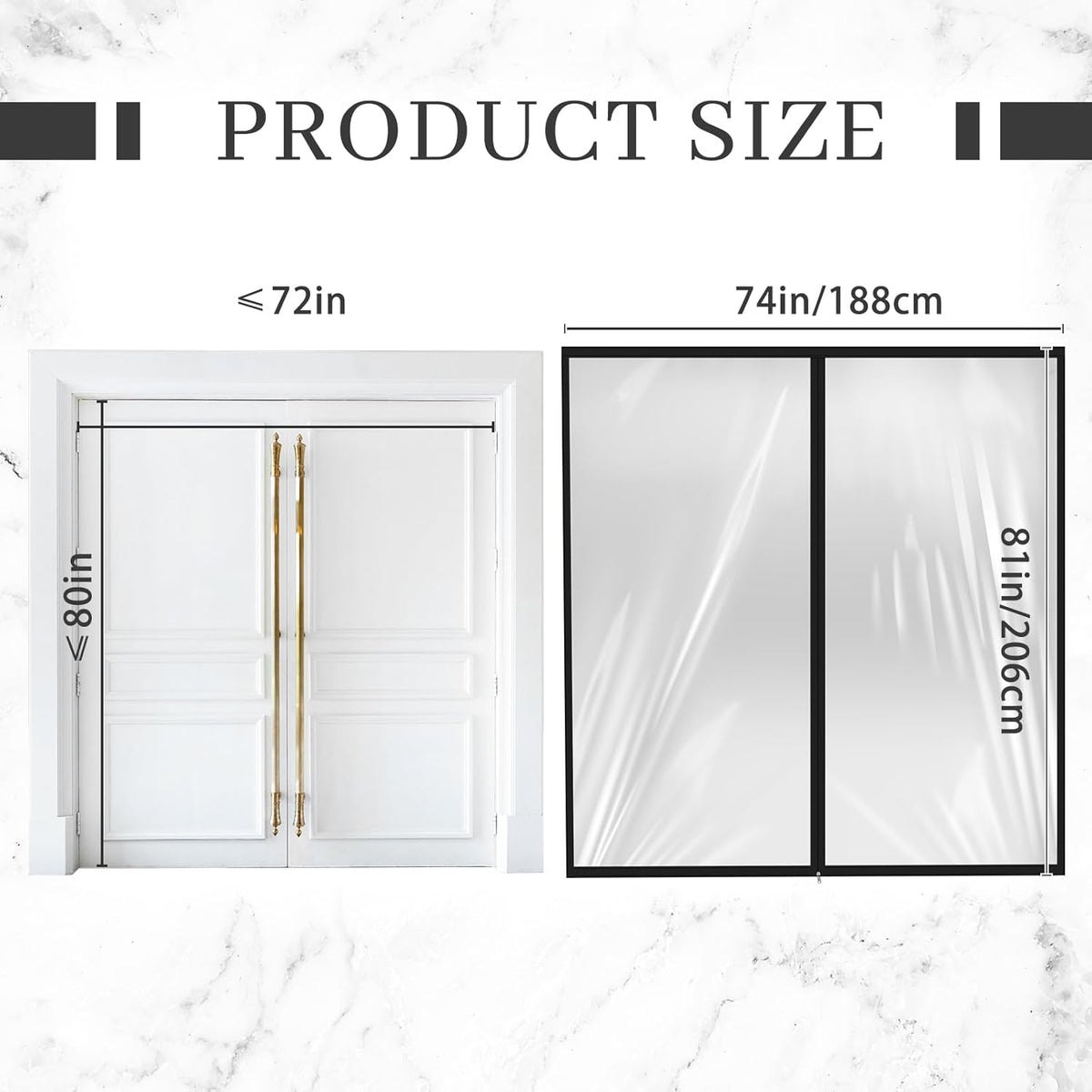 Amylove Zipper 72 x 80 Inch Dust Barrier Door Kit Construction Door Barrier 6 x 6.7 ft Reusable
