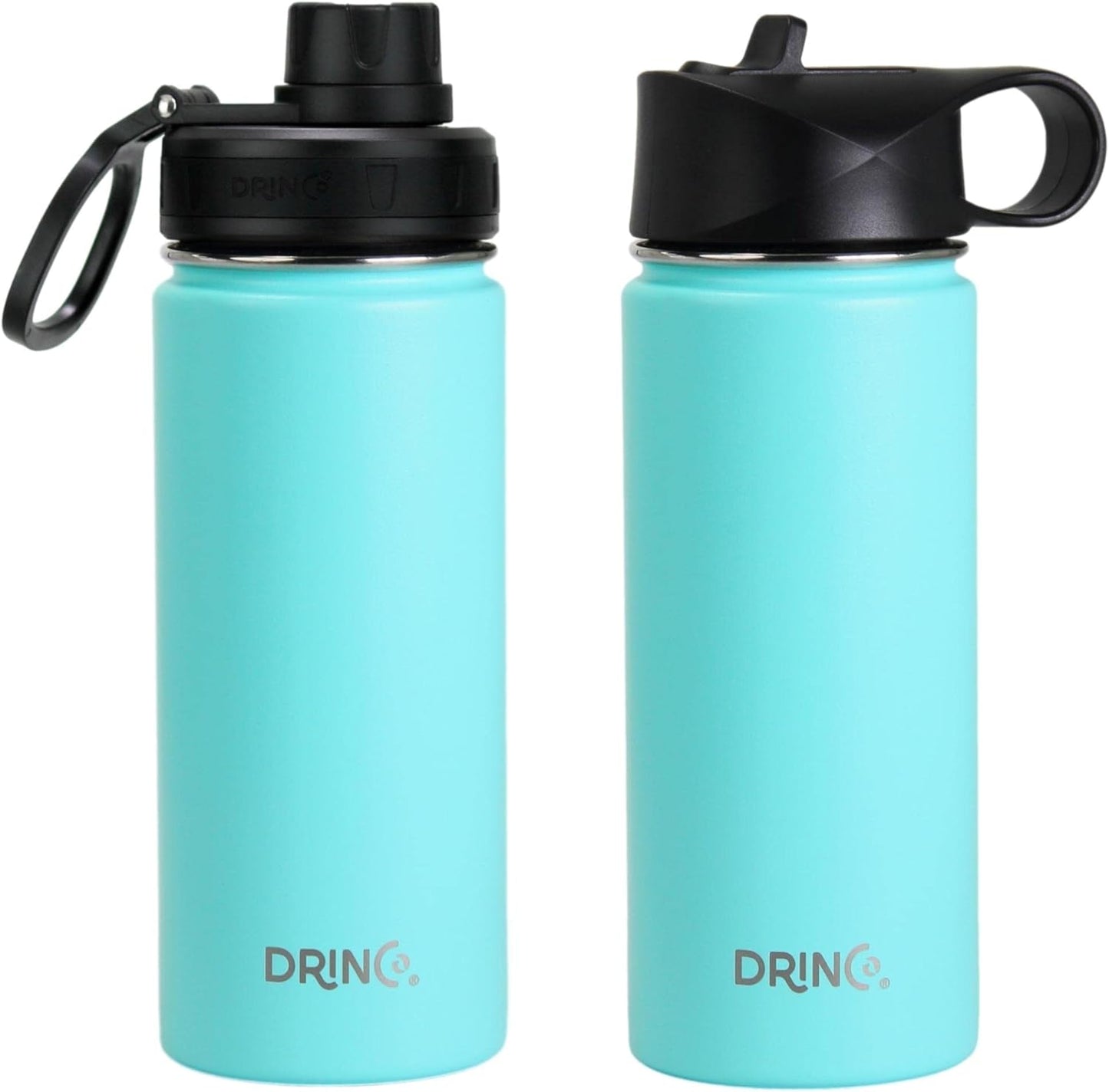 DRINCO Stainless Steel Water Bottle Spout Lid Vacuum Insulated Double Wall Water Bottle Wide Mouth