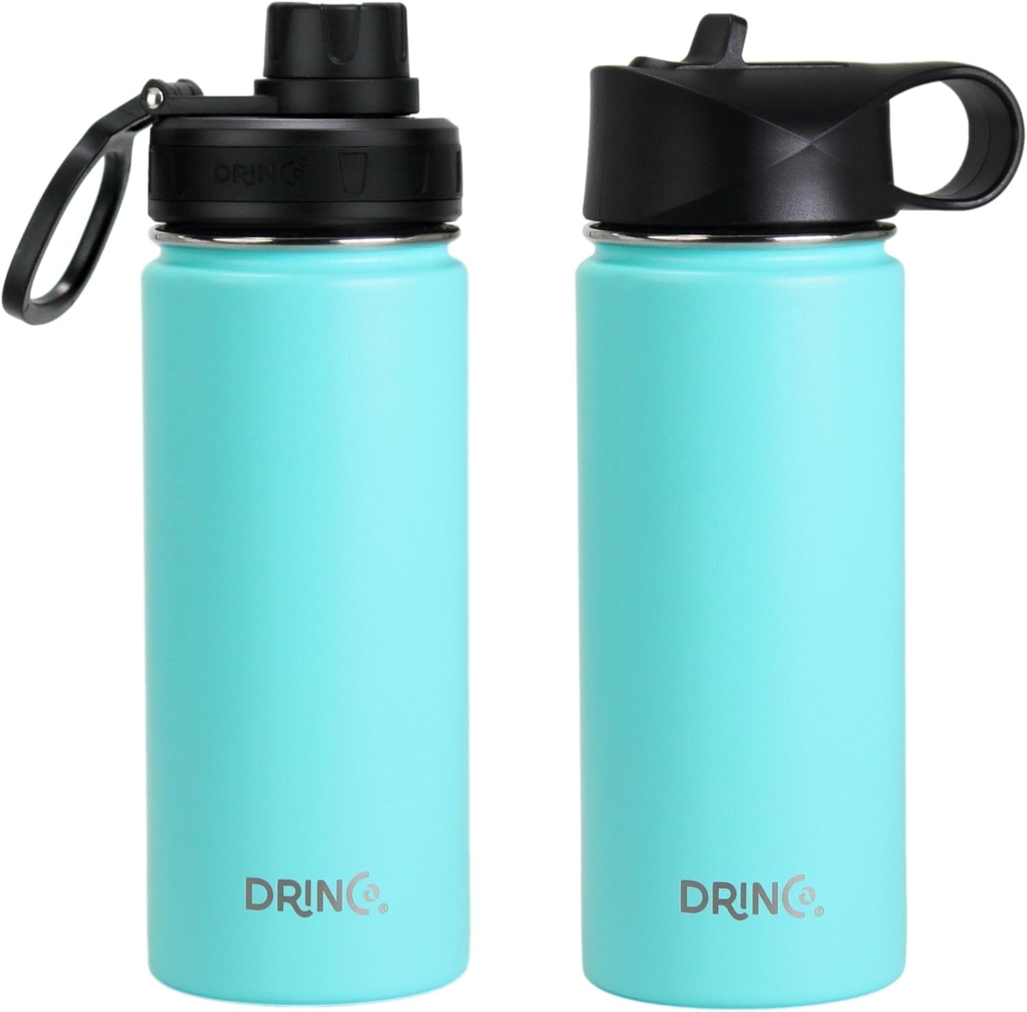 DRINCO Stainless Steel Water Bottle Spout Lid Vacuum Insulated Double Wall Water Bottle Wide Mouth