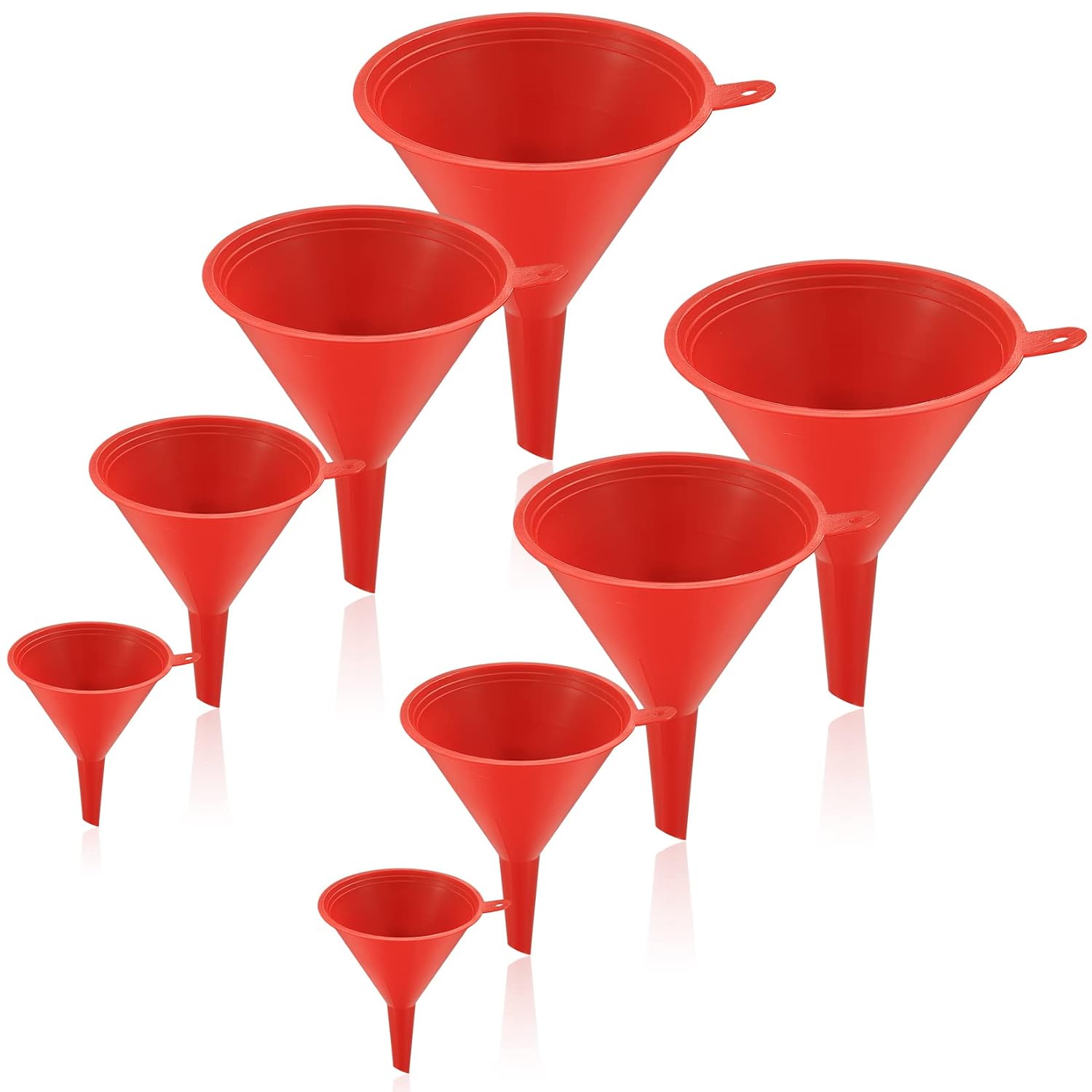 XhjzgcTec 8 Pcs Plastic Funnel Set, Oil Funnels for Filling Bottles or Containers, Multipurpose