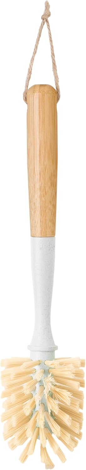 Vigar Zeroline 10.2" Long Bamboo Dish Brush, Ideal Dish Brush for Cups, Wine Glass, Tumbler