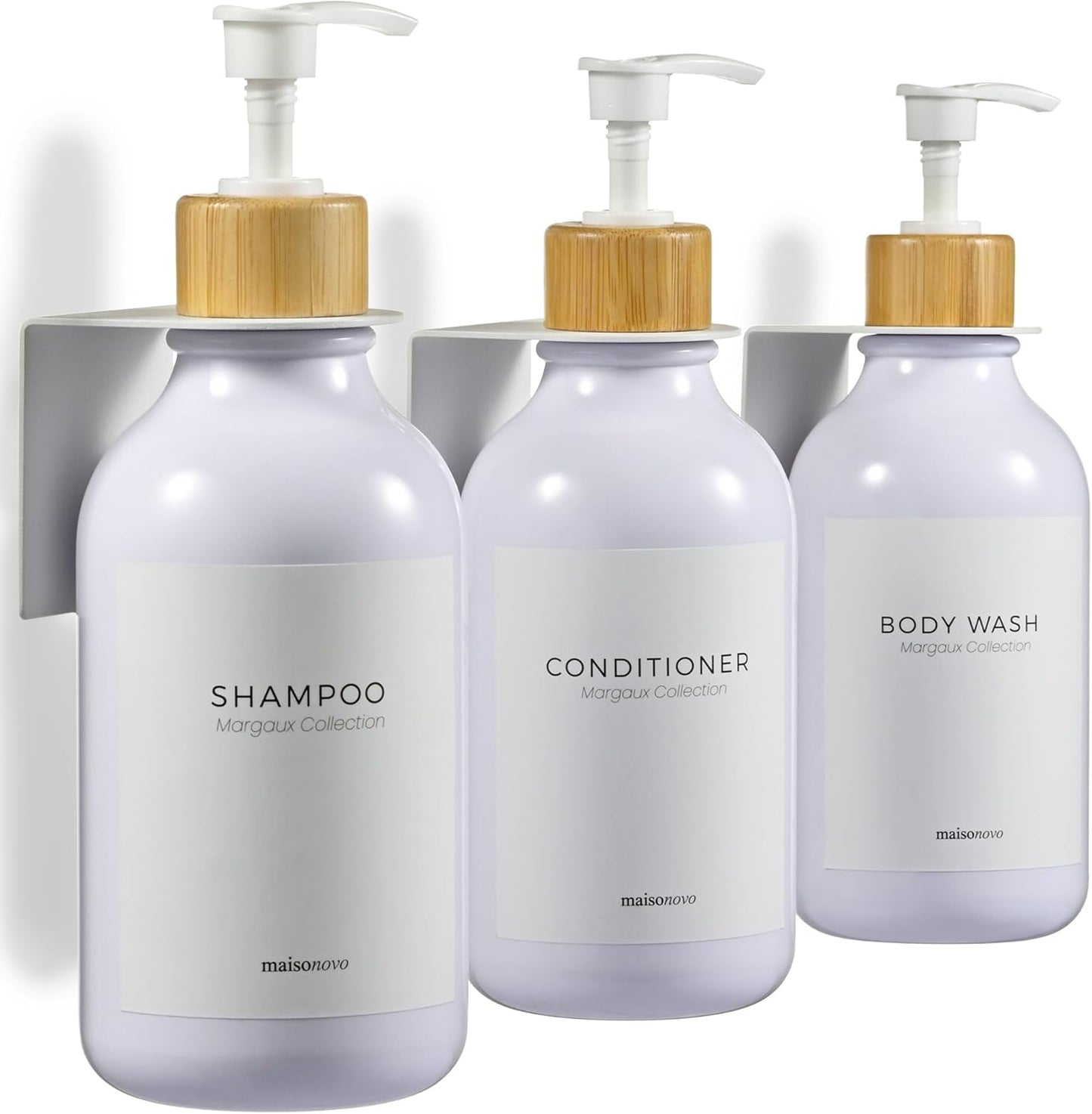MaisoNovo Shampoo and Conditioner Dispenser - Shower Soap Dispenser Wall Mounted - 16.9 fl oz Set