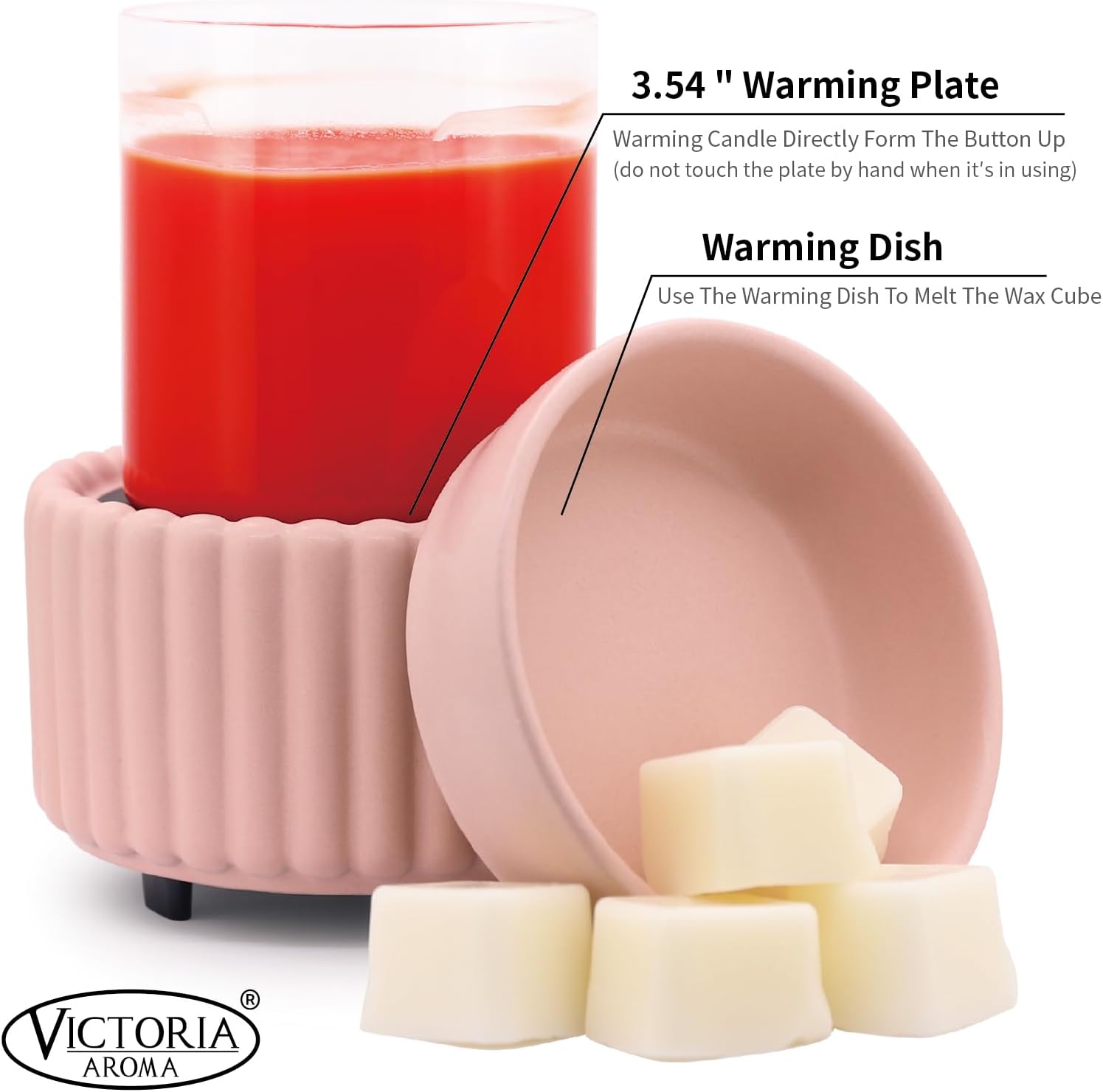 Ceramic Wax Melter 3-in-1 Candle Warmer for Scented Wax - Electric Fragrance Burner for Home