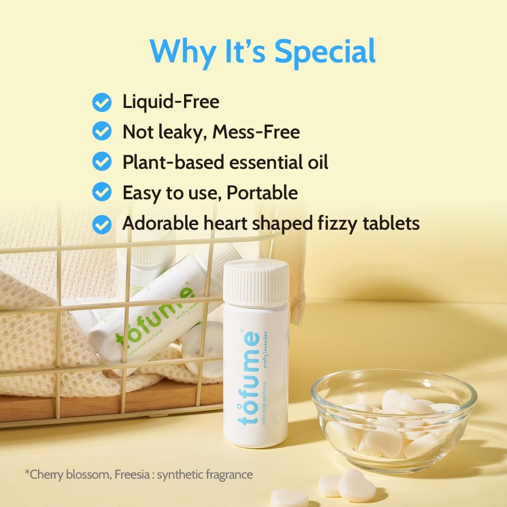 Effervescent Bathroom Air Freshener - Cherry Blossom - Toilet Deodorizer, Bathroom Odor Eliminator