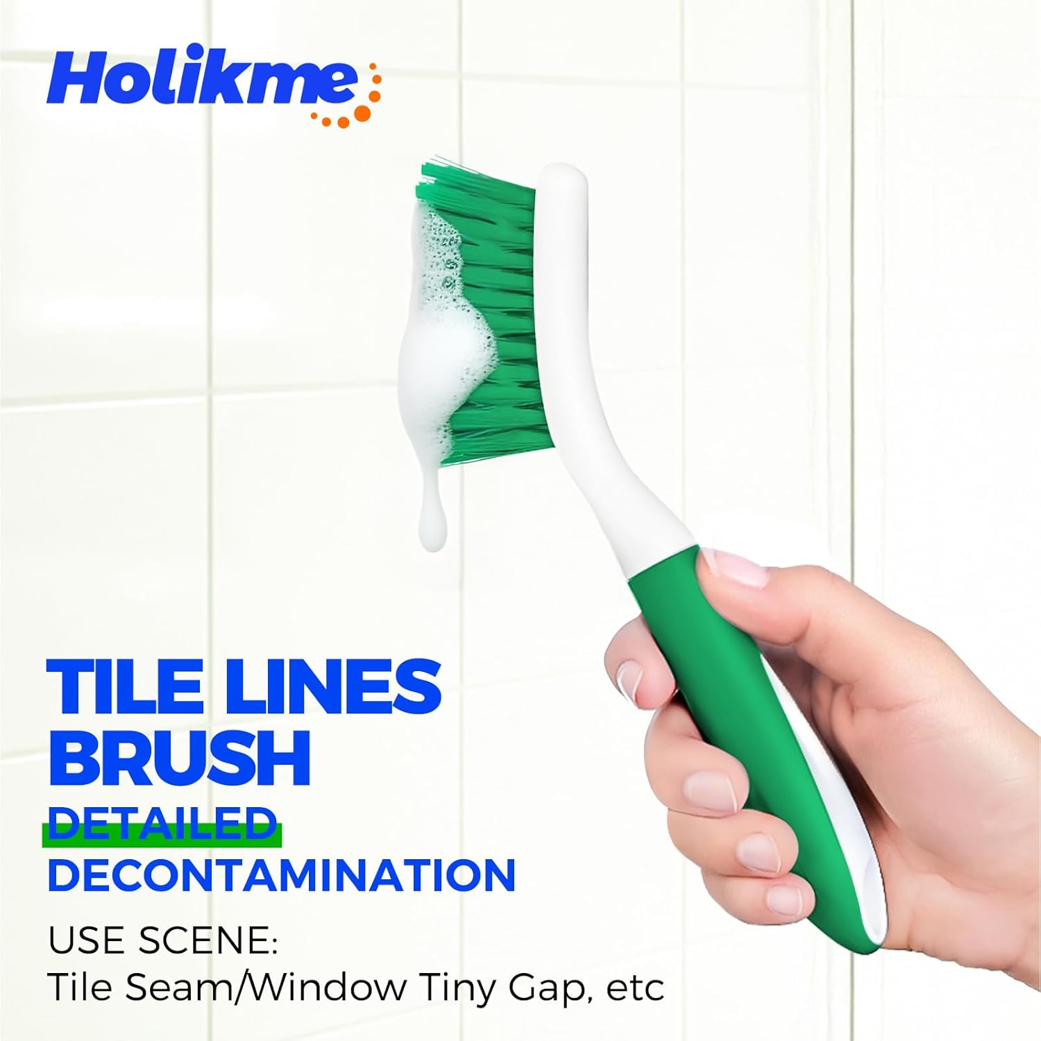 Holikme Cleaning Brush Set for Household Use, Scrub Brush, Kitchen Brush, Tile Lines Brush for