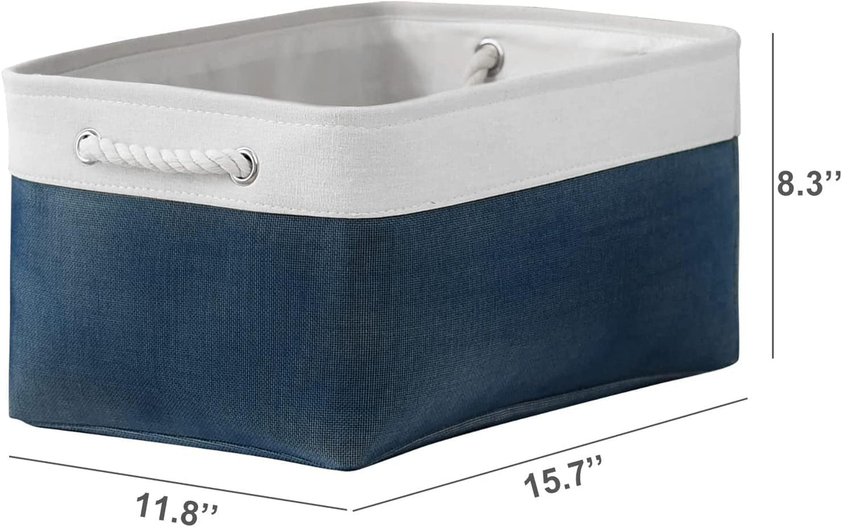 TheWarmHome Collapsible Storage Bin for Shelves - Large 3 Pack 16x12x8 inch Storage Basket for