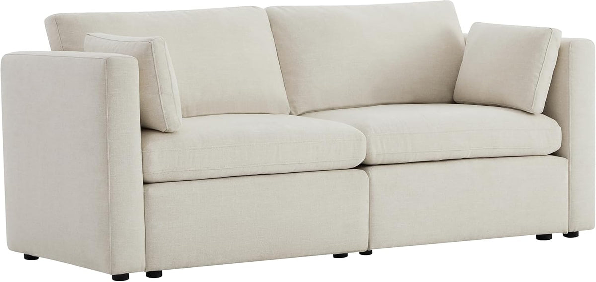 CHITA Small Modular Sectional Fabric Sofa Set, Extra Comfty Loveseat Cloud Couch, FSC Certified