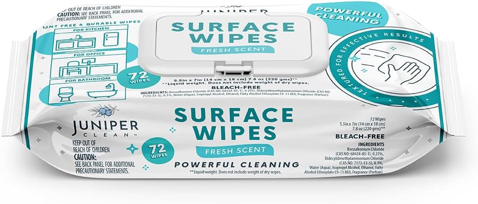 1 Pack Surface Cleaning Wipes Bleach Free, All-Purpose Cleaner for Bathroom, Kitchen, Office, 72