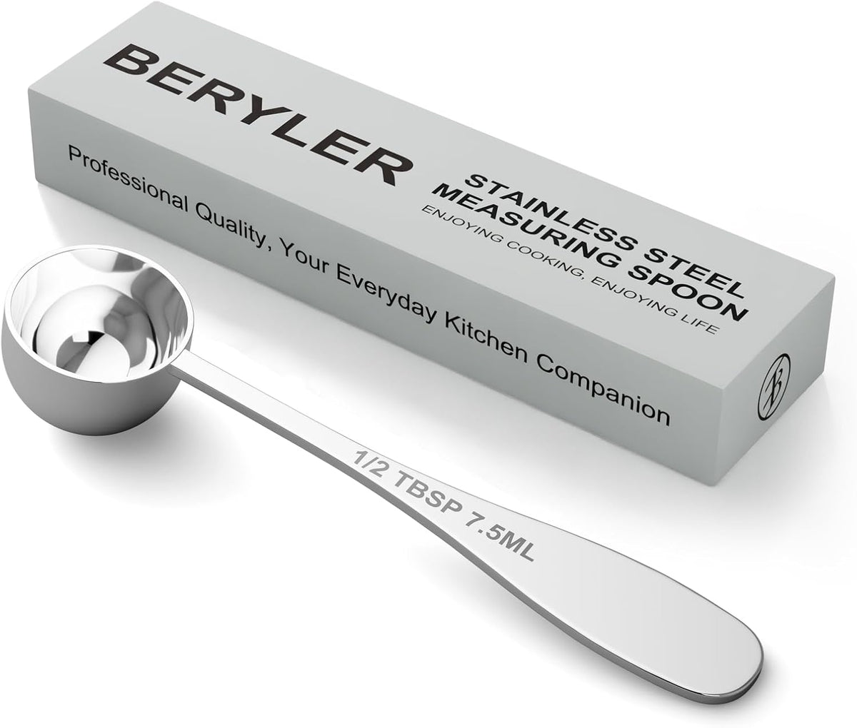 1PCS 1/2tbsp(1.5tsp, 7.5 ml) Single Measuring Spoon, Stainless Steel Individual Teaspoon, Metal